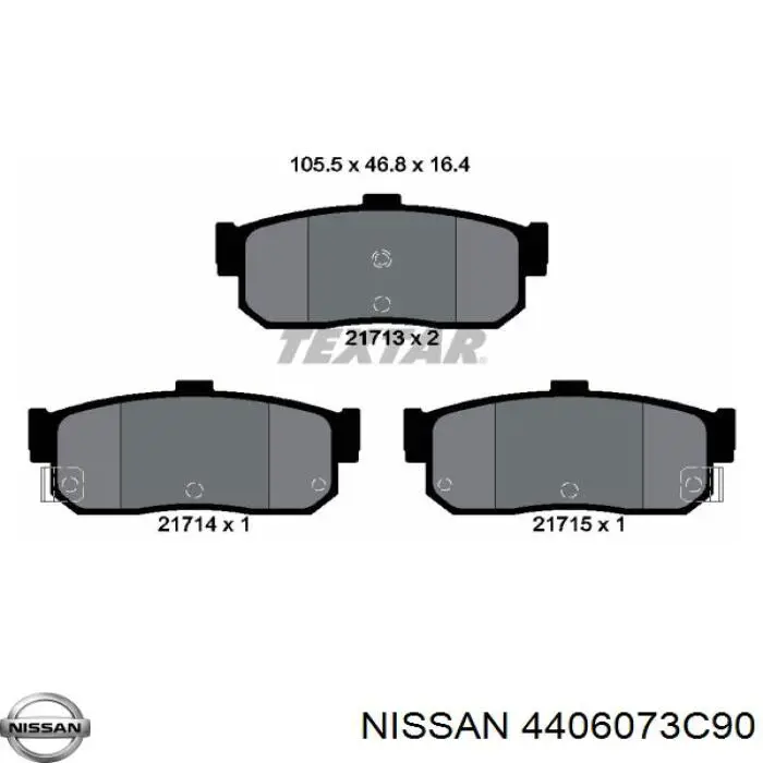 4406073C90 Nissan pastillas de freno traseras