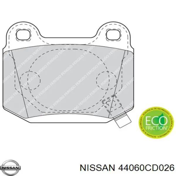 44060CD026 Nissan pastillas de freno traseras