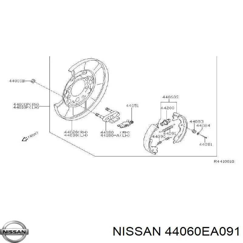 44060EA091 Nissan pastillas de freno traseras