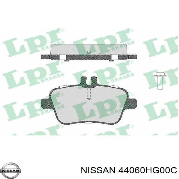 44060HG00C Nissan pastillas de freno traseras