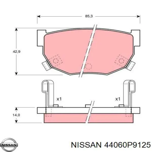 44060P9125 Nissan pastillas de freno traseras