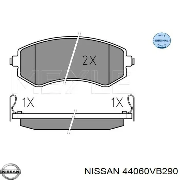 44060VB290 Nissan pastillas de freno delanteras