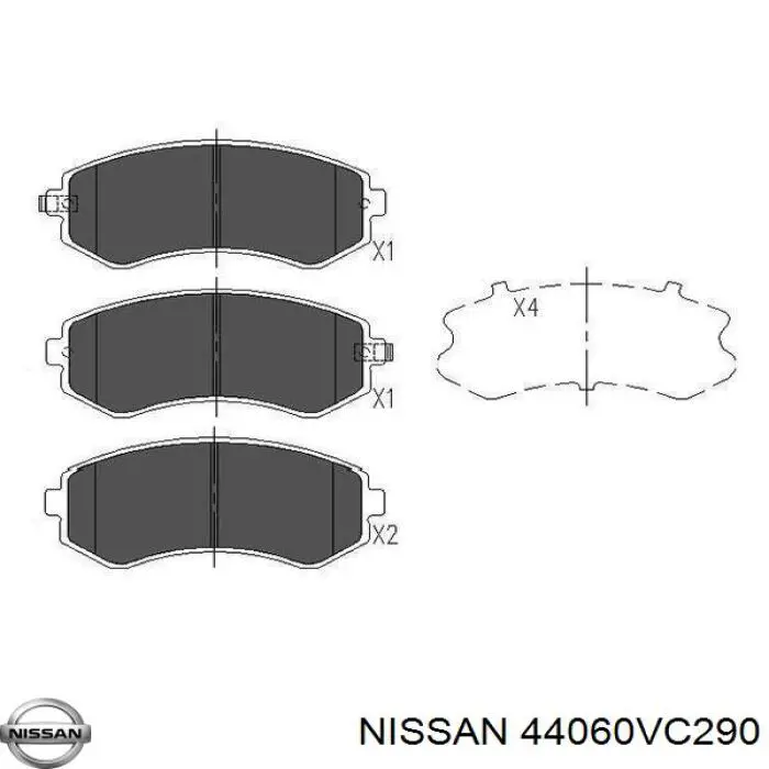 44060VC290 Nissan pastillas de freno traseras