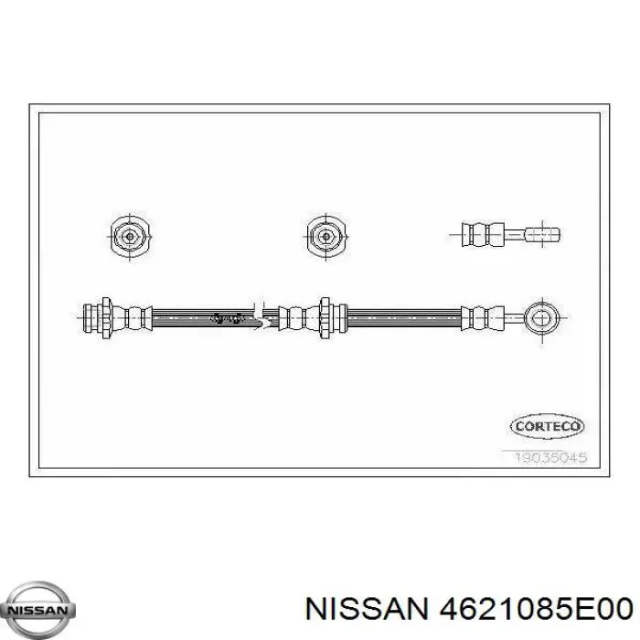 4621085E00 Nissan tubo flexible de frenos trasero