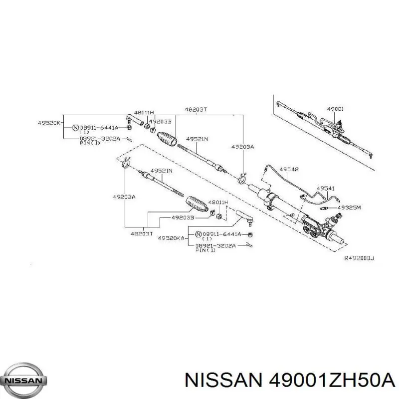  Cremallera de dirección para Infiniti QX56 JA60