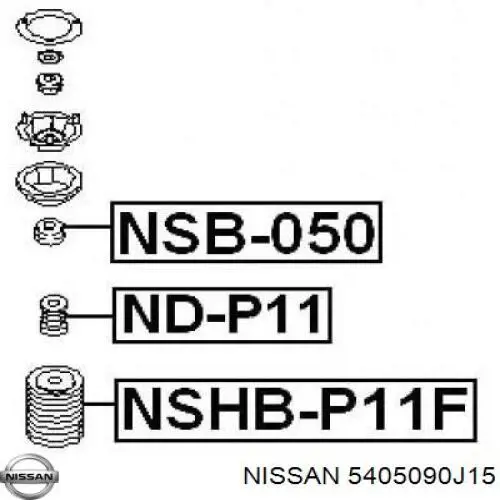 5405090J15 Nissan almohadilla de tope, suspensión delantera