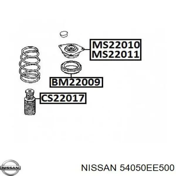 54050EE500 Nissan tope de amortiguador delantero, suspensión + fuelle