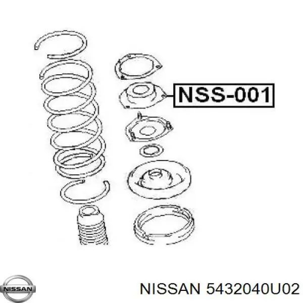 5432040U02 Nissan soporte amortiguador delantero