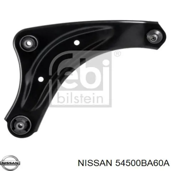 54500BA60A Nissan barra oscilante, suspensión de ruedas delantera, inferior derecha