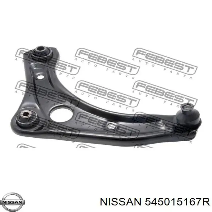 545015167R Nissan barra oscilante, suspensión de ruedas delantera, inferior izquierda