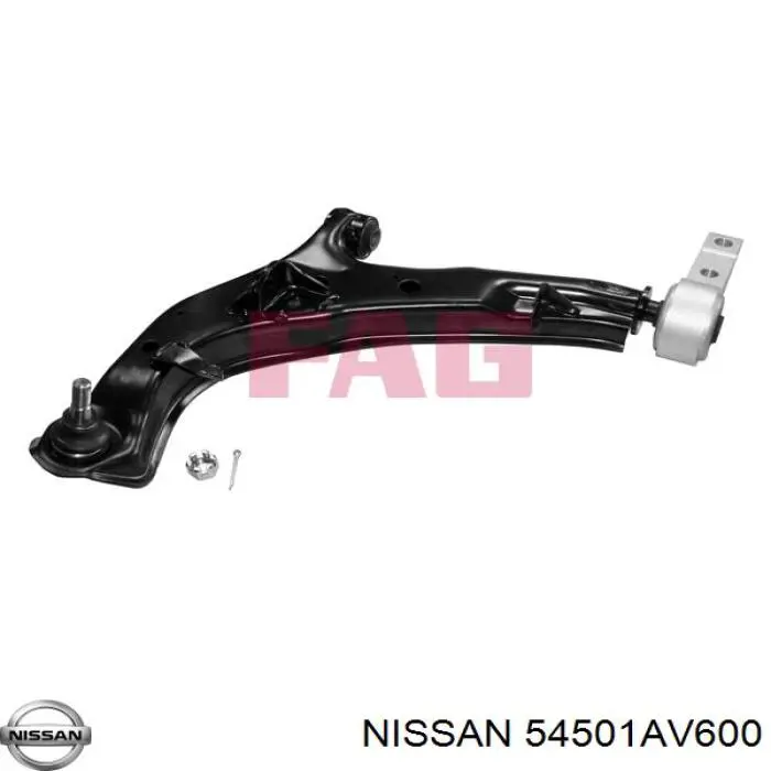 54501AV600 Nissan barra oscilante, suspensión de ruedas delantera, inferior izquierda