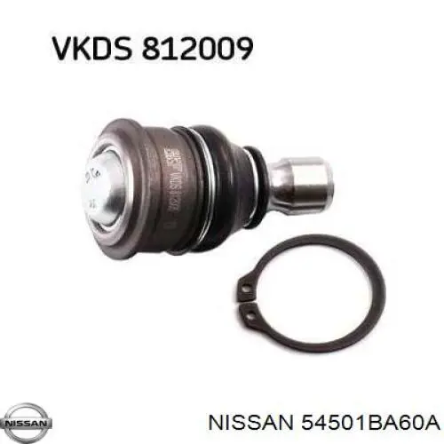 54501BA60A Nissan barra oscilante, suspensión de ruedas delantera, inferior izquierda