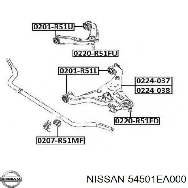 .54501EA000 Nissan barra oscilante, suspensión de ruedas delantera, inferior izquierda