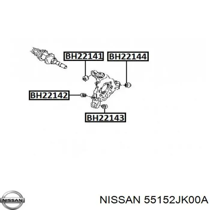  Silentblock de mangueta trasera para Nissan Teana J32