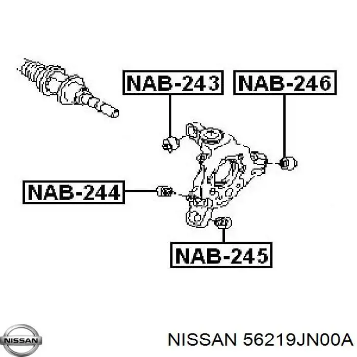 56219JN00A Nissan silentblock de mangueta trasera