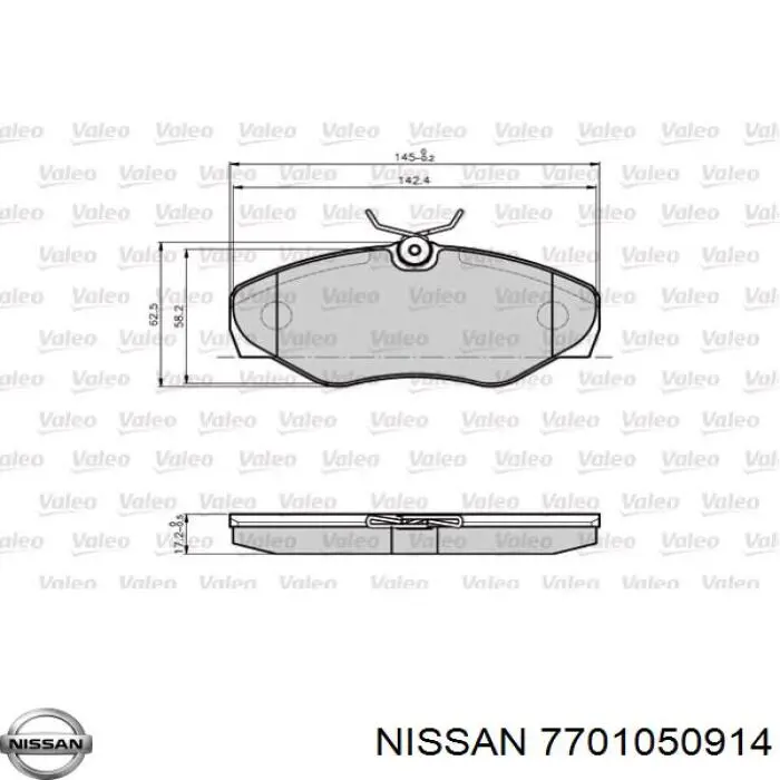 7701050914 Nissan pastillas de freno delanteras