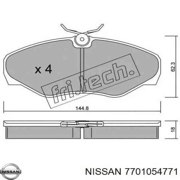 7701054771 Nissan pastillas de freno delanteras