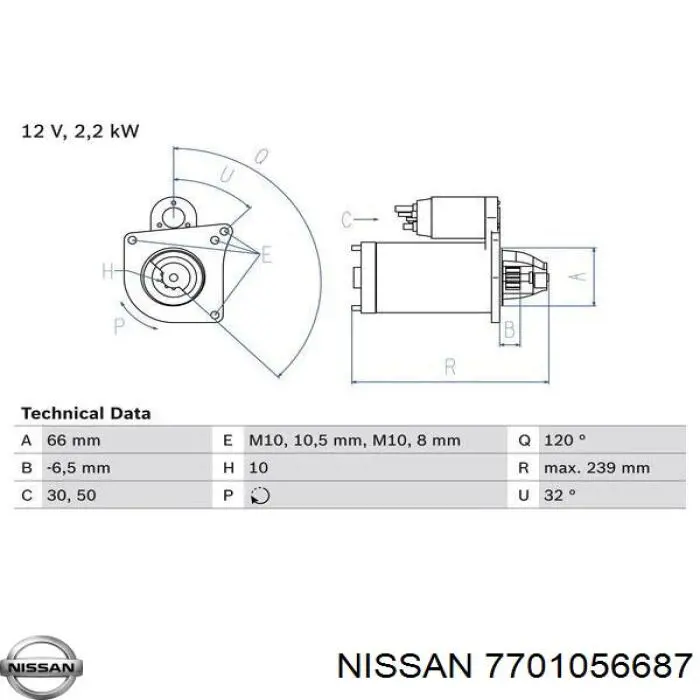 7701056687 Nissan motor de arranque