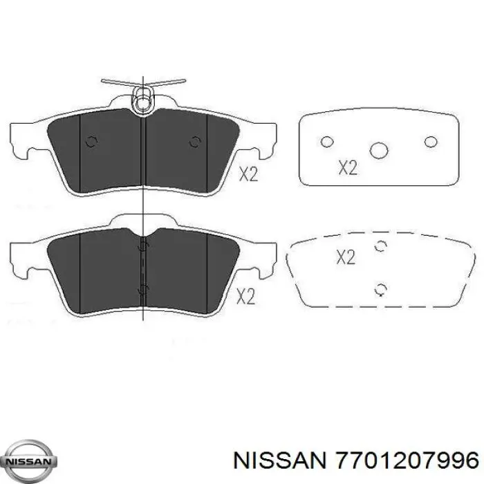 7701207996 Nissan pastillas de freno traseras