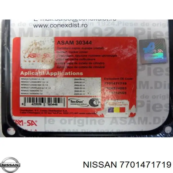 7701471719 Nissan junta de la tapa de válvulas del motor