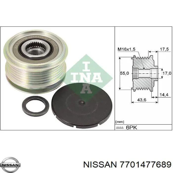 7701477689 Nissan poleas juego de piezas