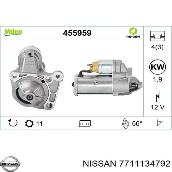 7711134792 Nissan motor de arranque