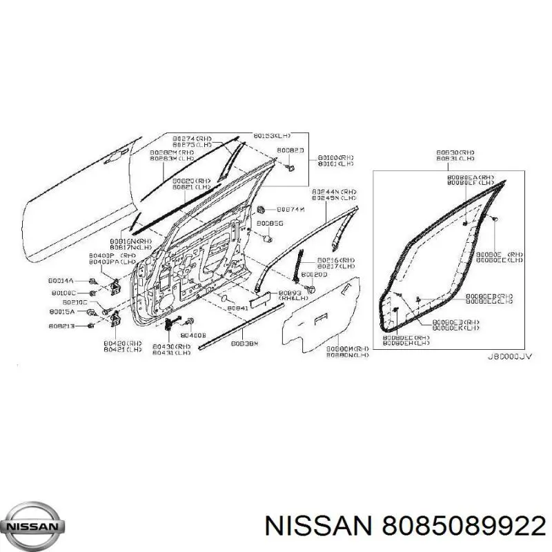  Clips Fijación, revestimiento puerta para Nissan Almera 