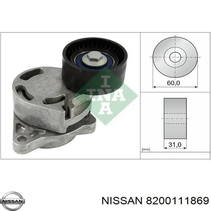 8200111869 Nissan tensor de correa, correa poli v