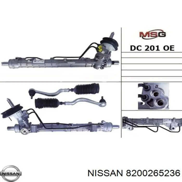 8200265236 Nissan cremallera de dirección