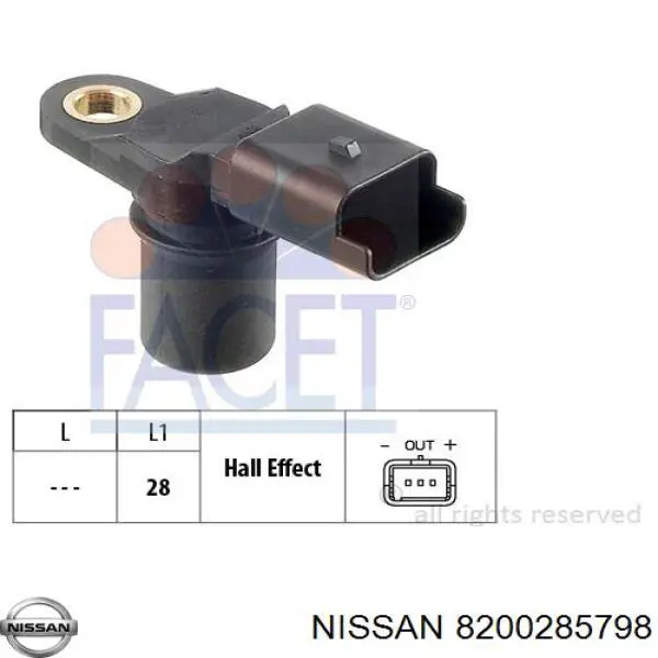 8200285798 Nissan sensor de posición del árbol de levas