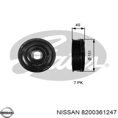 8200361247 Nissan polea, cigüeñal