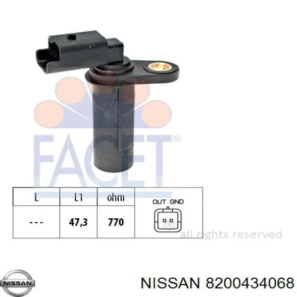 8200434068 Nissan sensor de posición del cigüeñal