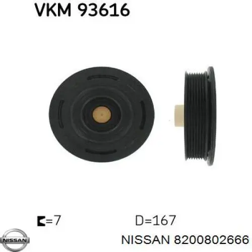 8200802666 Nissan polea, cigüeñal