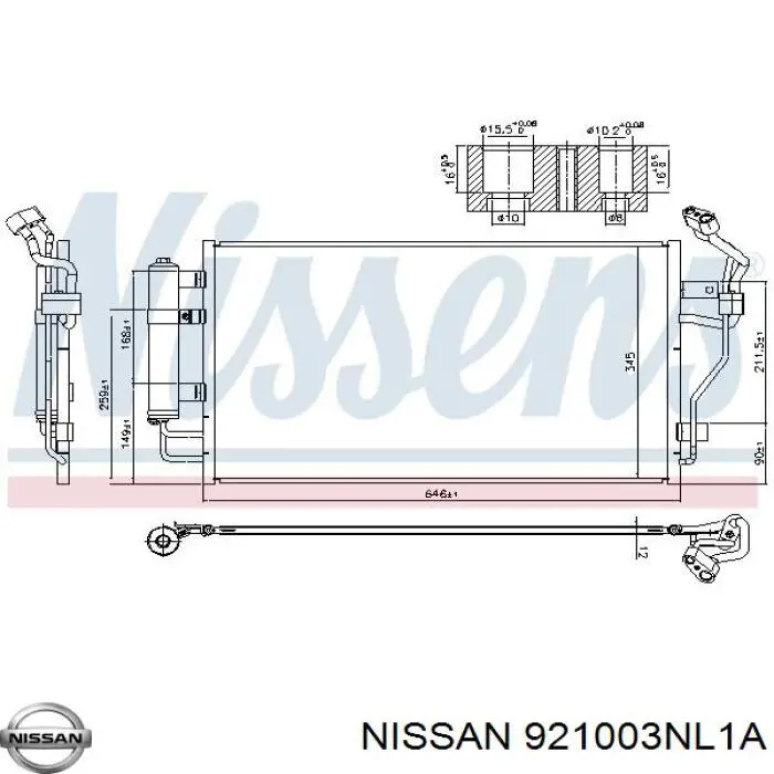  Condensador aire acondicionado para Nissan LEAF ZE0U