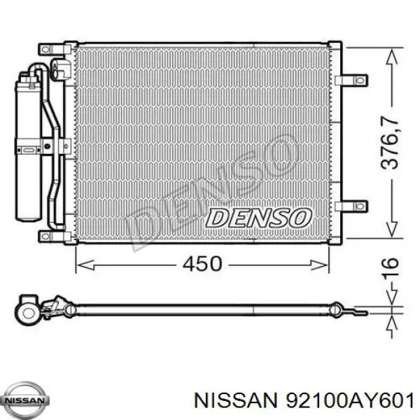 92100AY601 Nissan condensador aire acondicionado