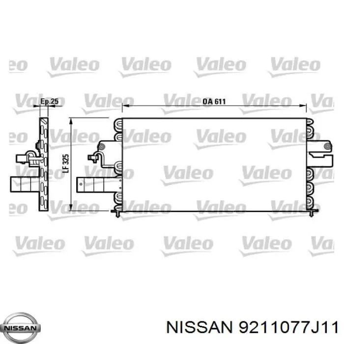 9211077J10 Nissan condensador aire acondicionado