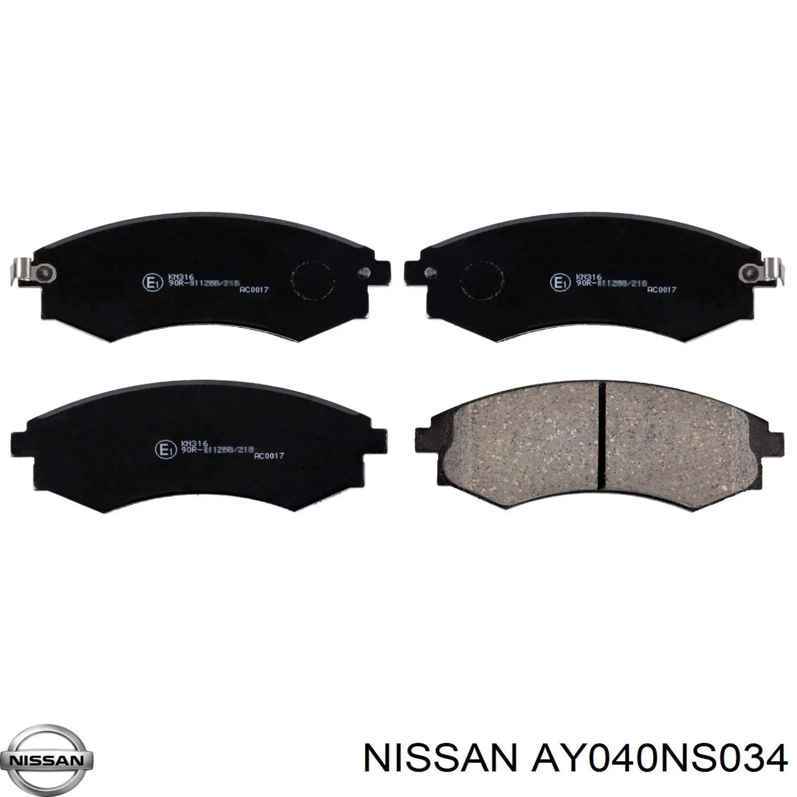 AY040NS034 Nissan pastillas de freno delanteras