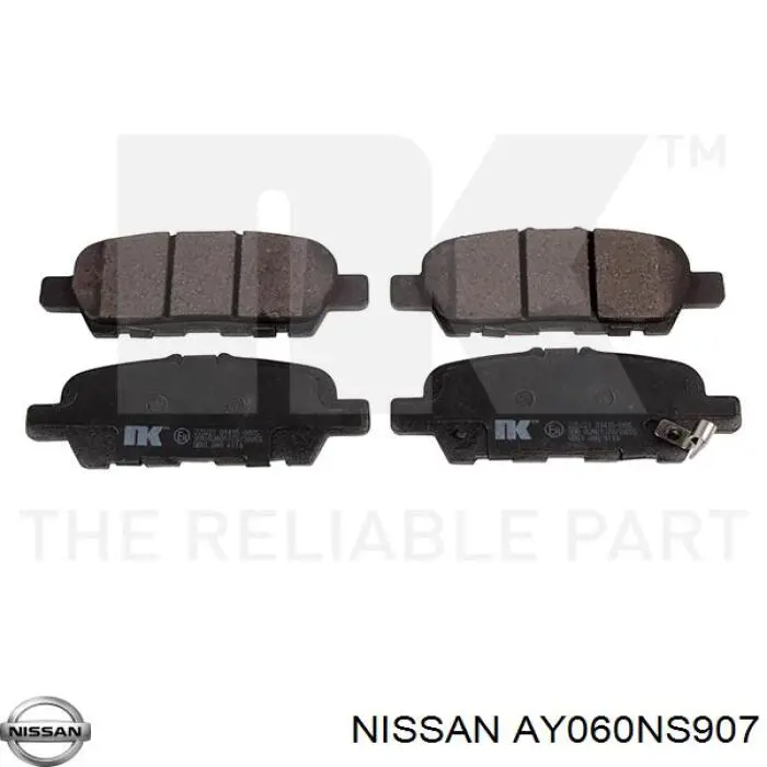 AY060NS907 Nissan pastillas de freno traseras