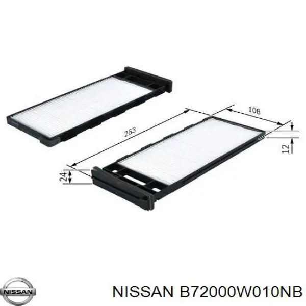 B72000W010NB Nissan filtro de habitáculo