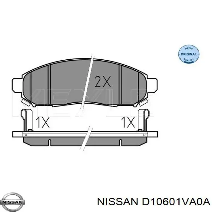 D10601VA0A Nissan pastillas de freno delanteras