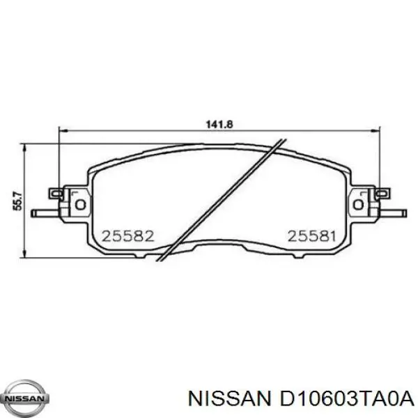 D10603TA0A Nissan pastillas de freno delanteras