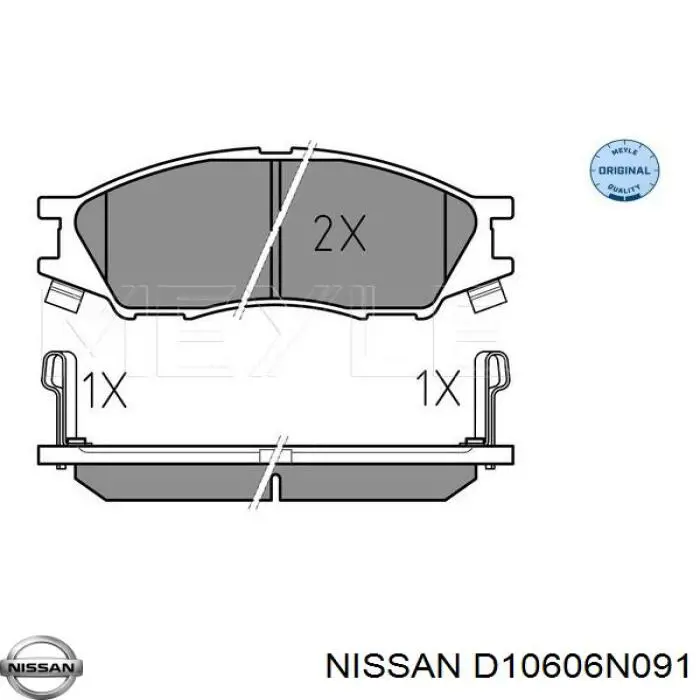 D10606N091 Nissan pastillas de freno delanteras