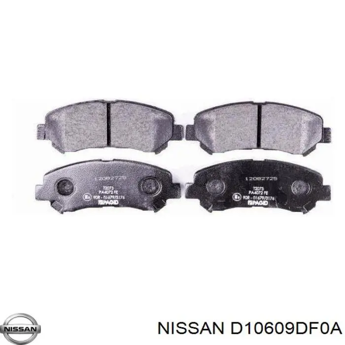 D10609DF0A Nissan pastillas de freno delanteras