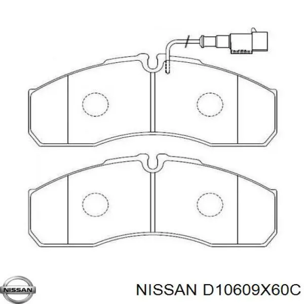 D10609X60C Nissan pastillas de freno delanteras