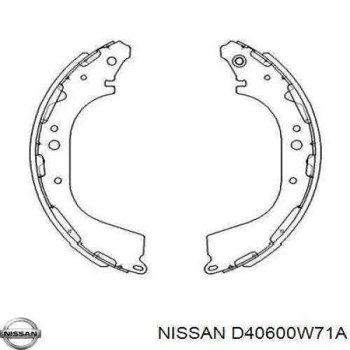 D40600W71A Nissan zapatas de frenos de tambor traseras