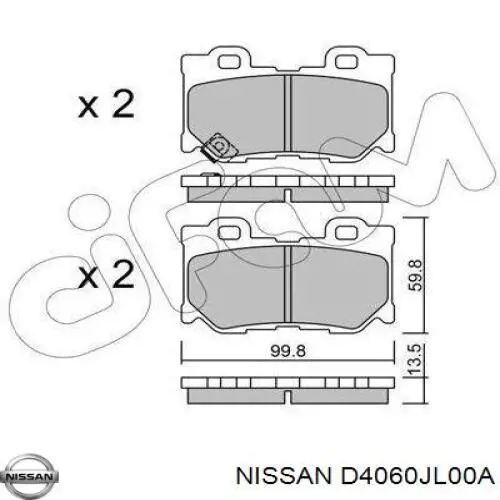 D4060JL00A Nissan pastillas de freno traseras