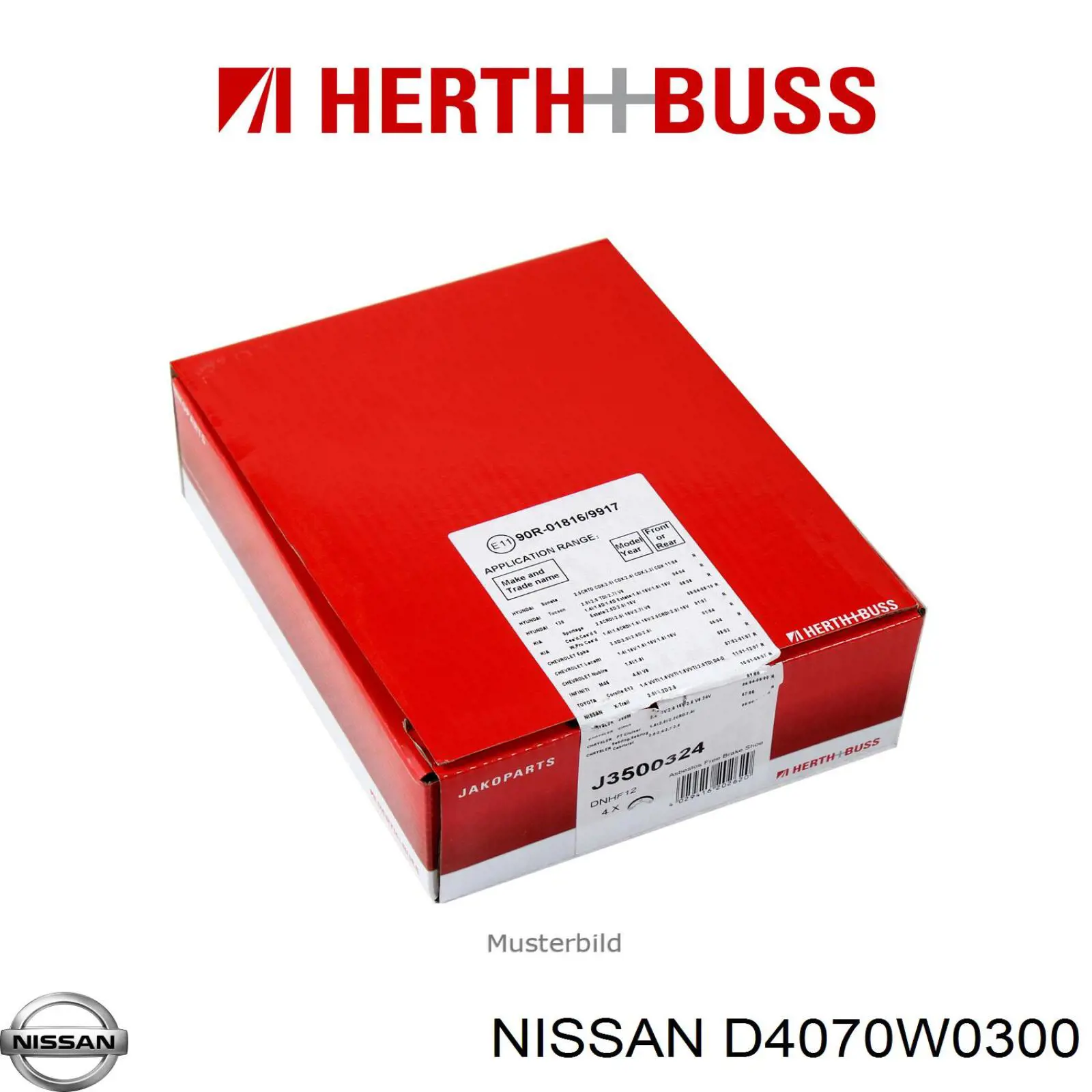 D4070W0300 Nissan zapatas de frenos de tambor traseras