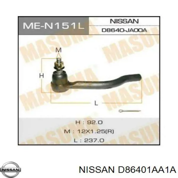 D86401AA1A Nissan rótula barra de acoplamiento exterior