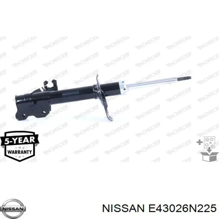 E43026N225 Nissan amortiguador delantero derecho