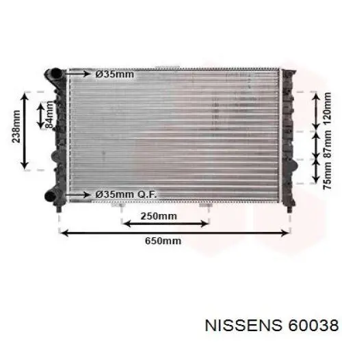 60038 Nissens radiador refrigeración del motor